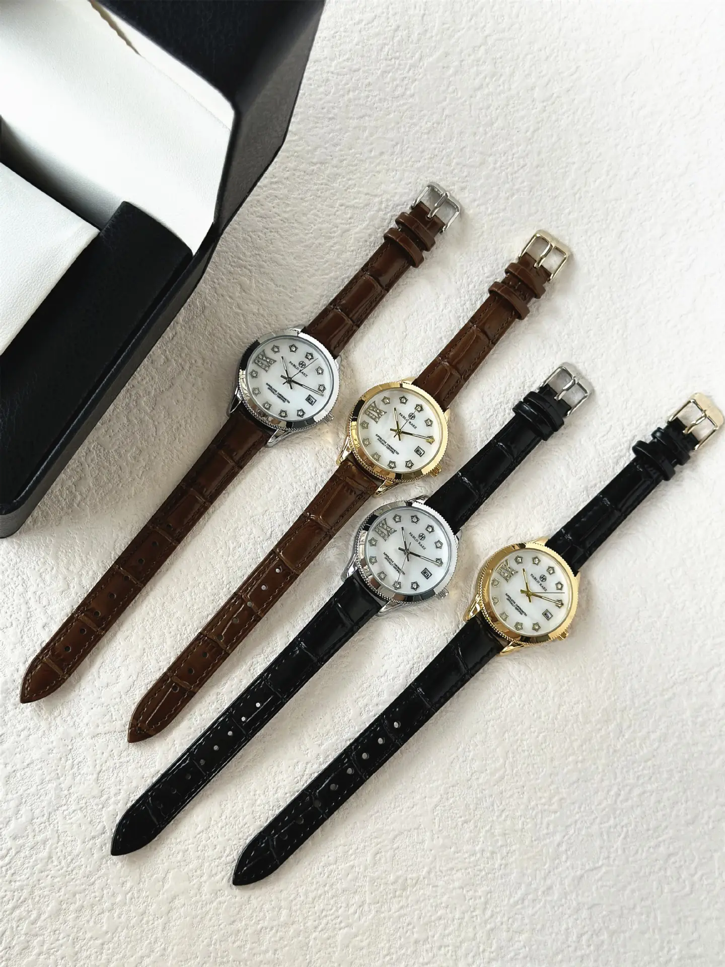 PABLO RAEZ Diamond Watch for Women Black Leather — feature 15