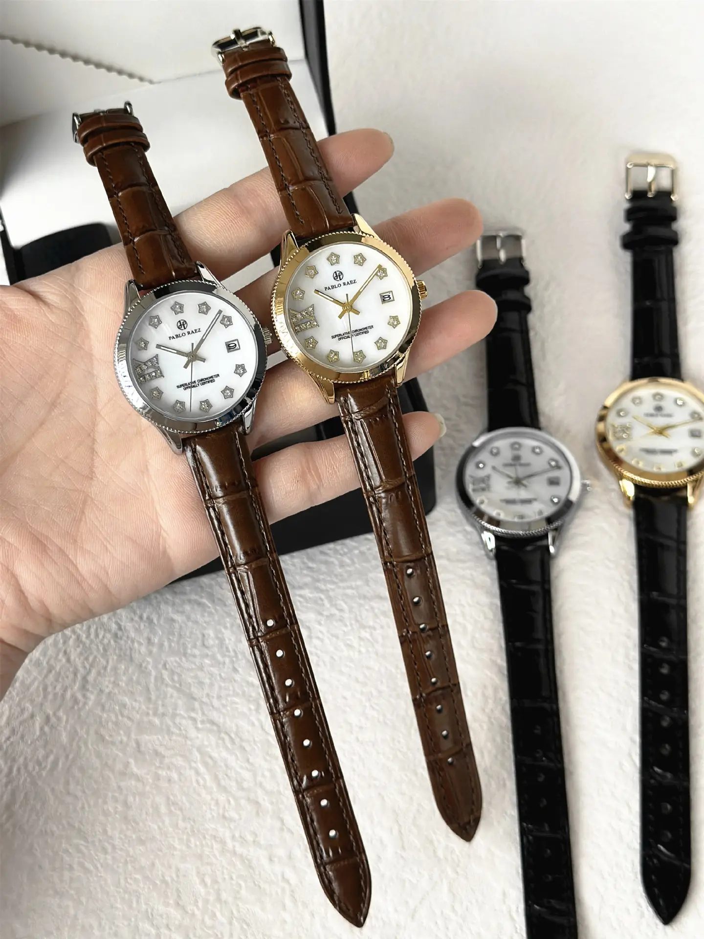 PABLO RAEZ Diamond Watch for Women Black Leather — feature 16