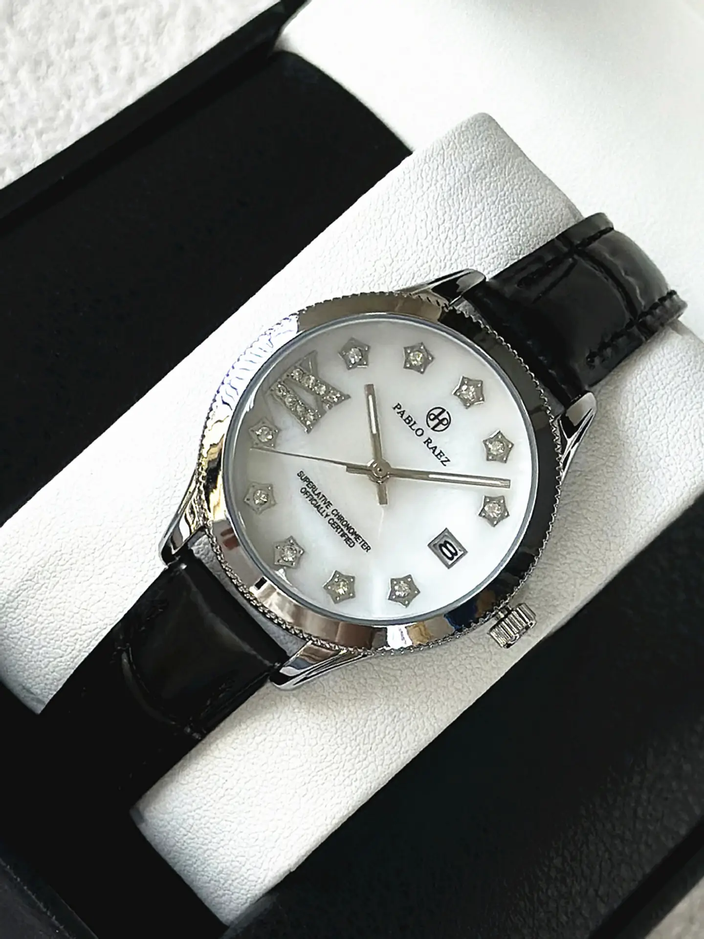PABLO RAEZ Diamond Watch for Women Black Leather — feature 26