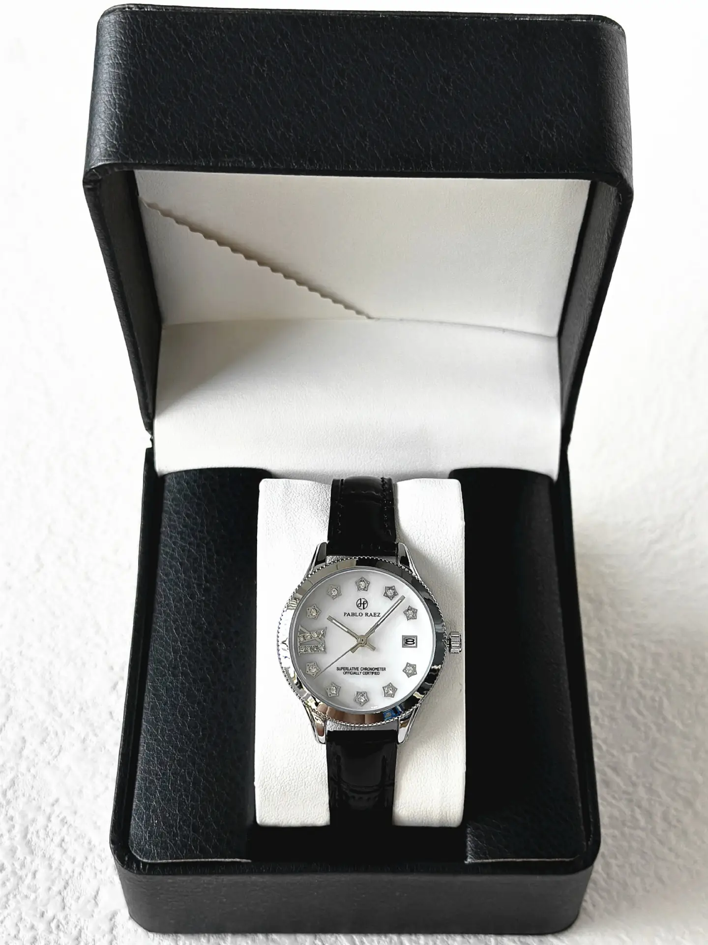 PABLO RAEZ Diamond Watch for Women Black Leather — feature 6