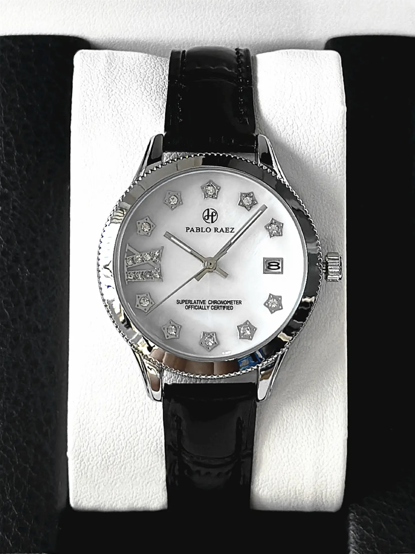 PABLO RAEZ Diamond Watch for Women Black Leather — feature 7