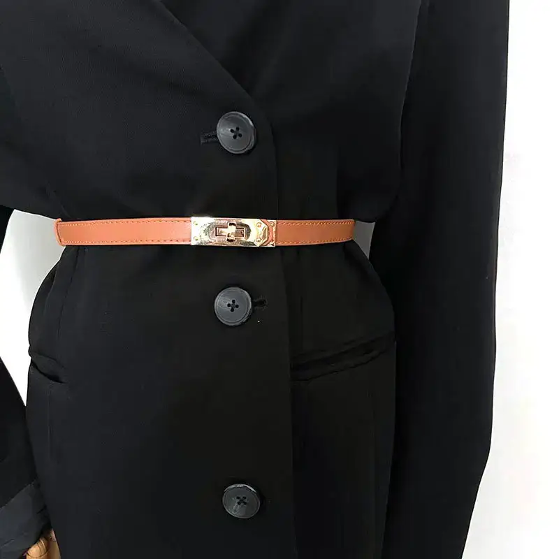 Gold Plated Rotating Buckle Belt for Women — feature 2