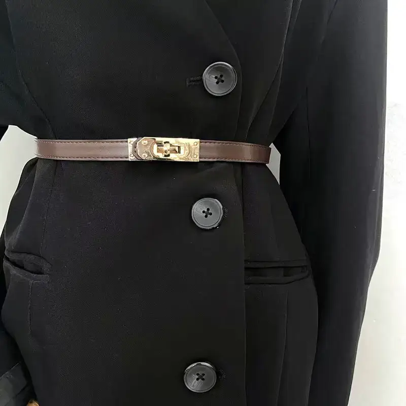 Gold Plated Rotating Buckle Belt for Women — feature 3