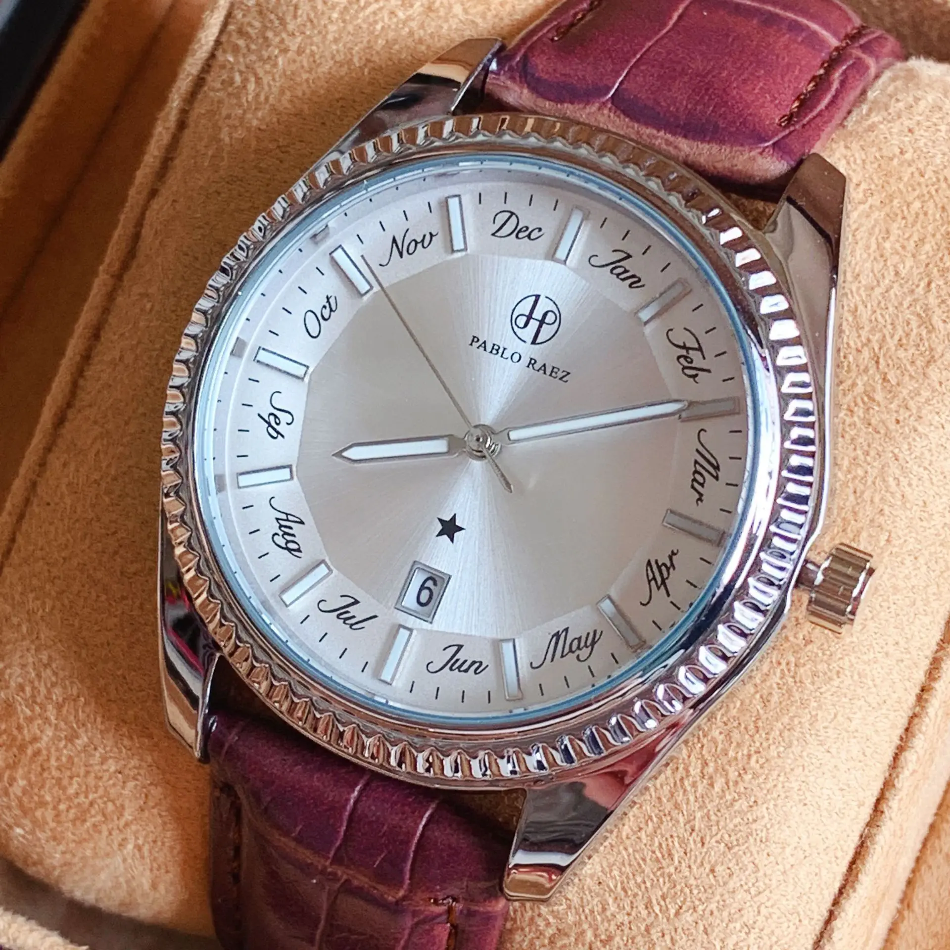 Men's Quartz Watch with Purple Belt & Crystal Dial — feature 15