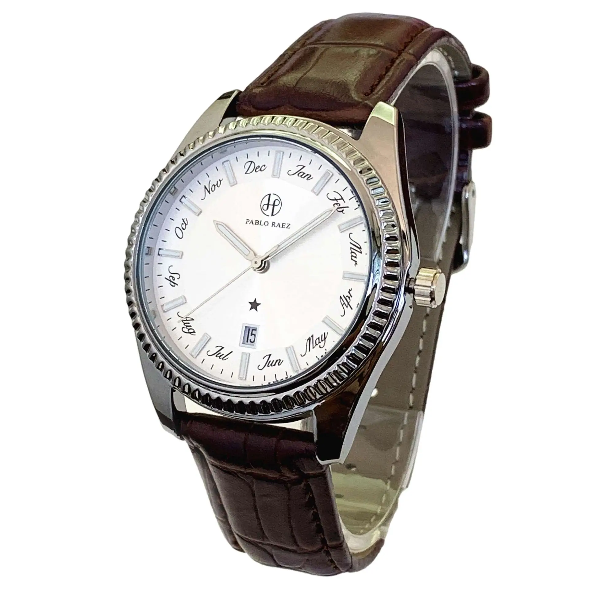 Men's Quartz Watch with Purple Belt & Crystal Dial - Image 3