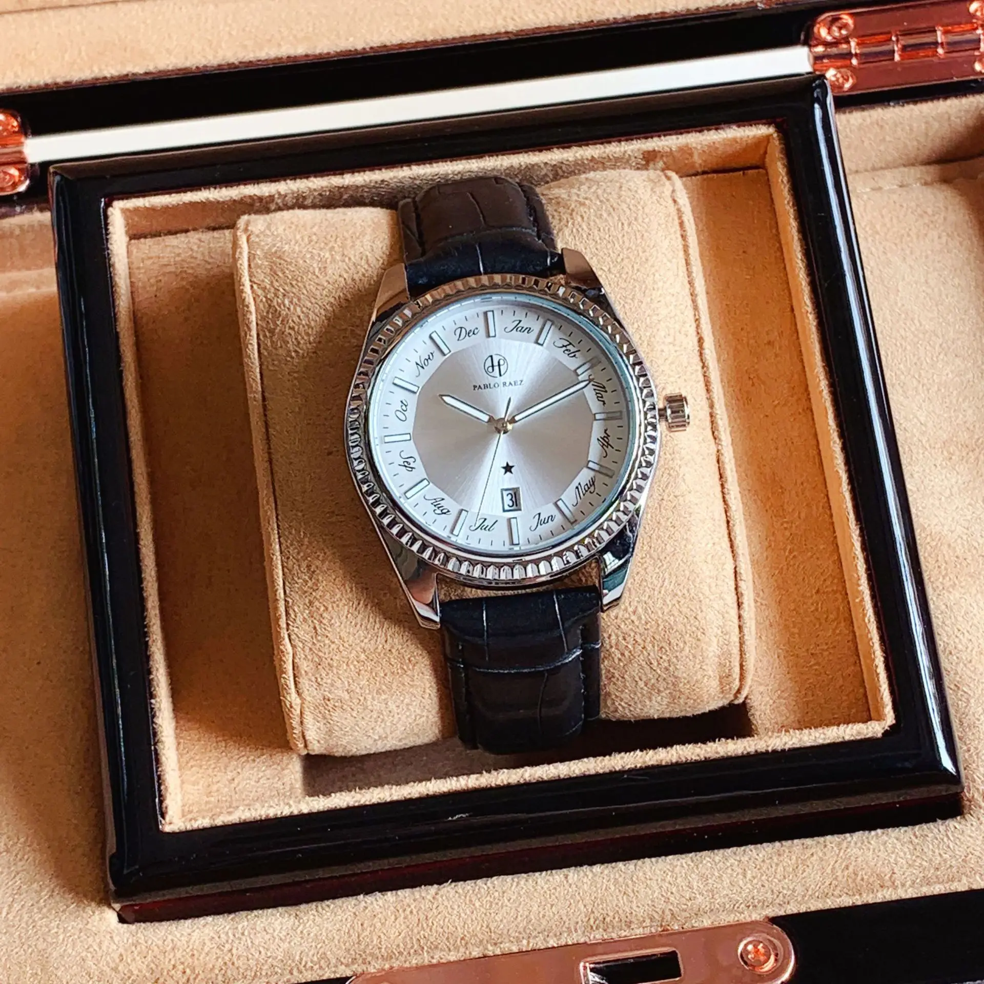 Men's Quartz Watch with Purple Belt & Crystal Dial — feature 20