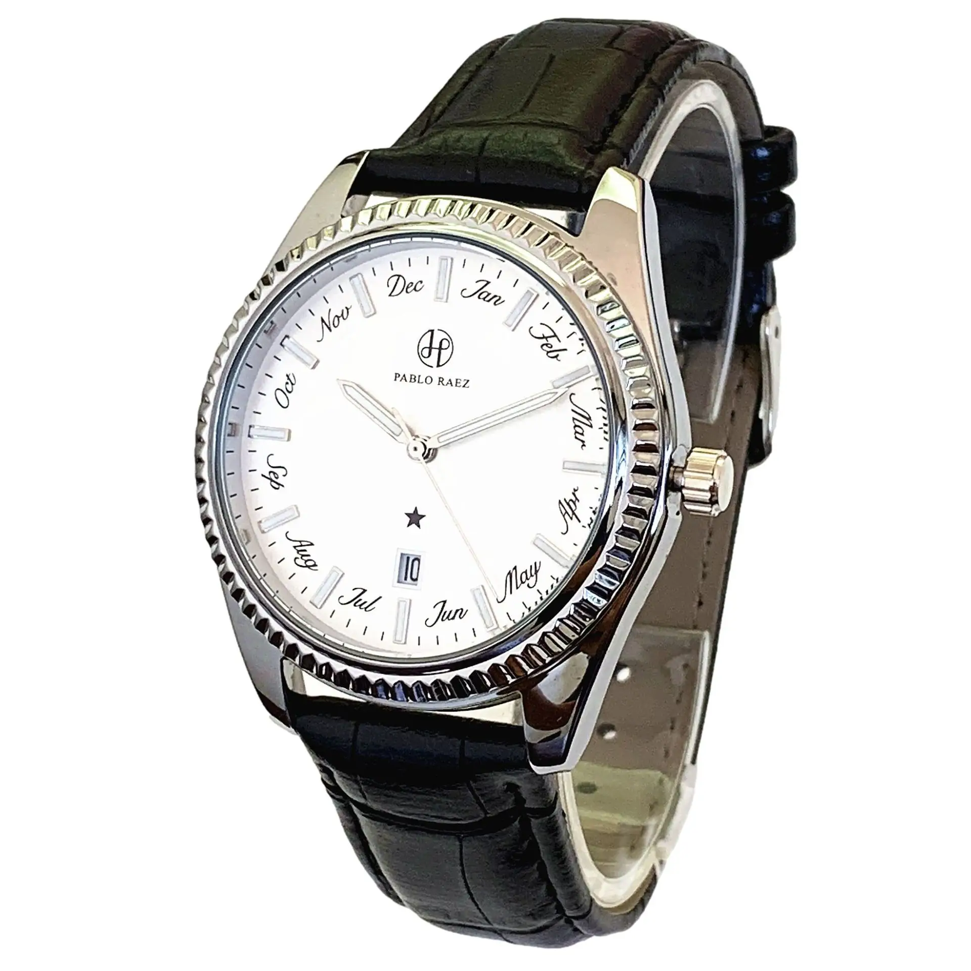 Men's Quartz Watch with Purple Belt & Crystal Dial - Image 2