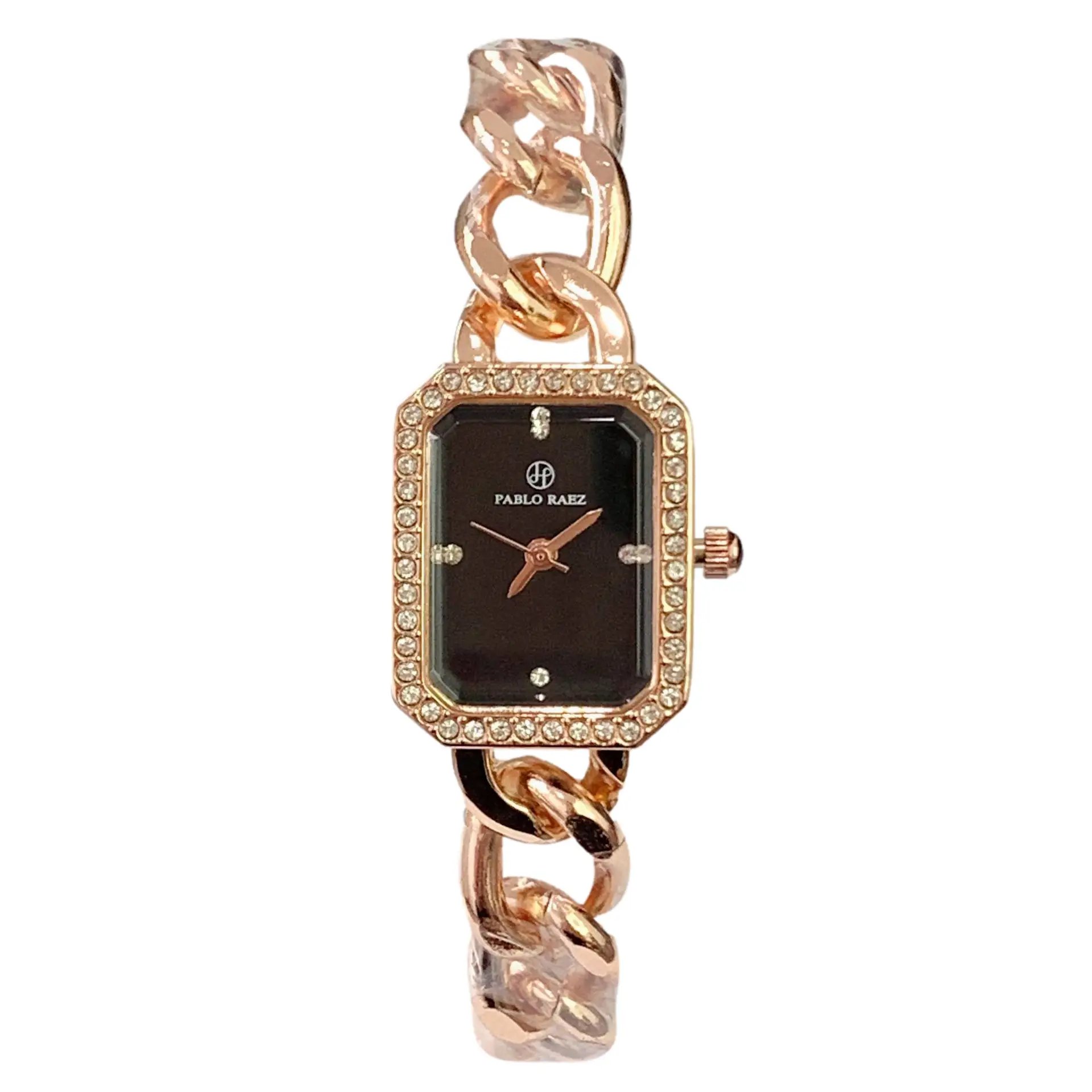 Women's Gold Chain Watch with Diamond Frame - Image 4
