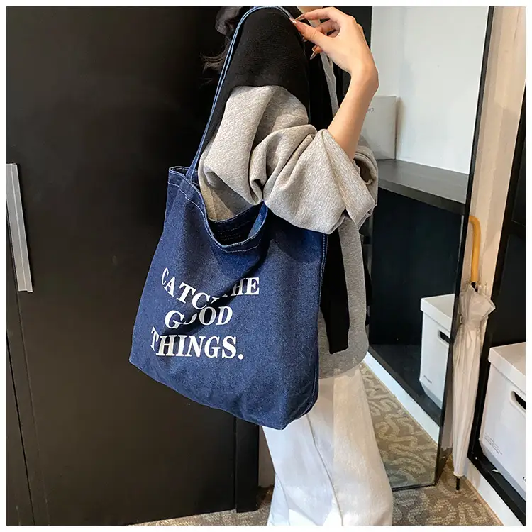 Denim Tote Bag "Catch the Good Things" Black — feature 20