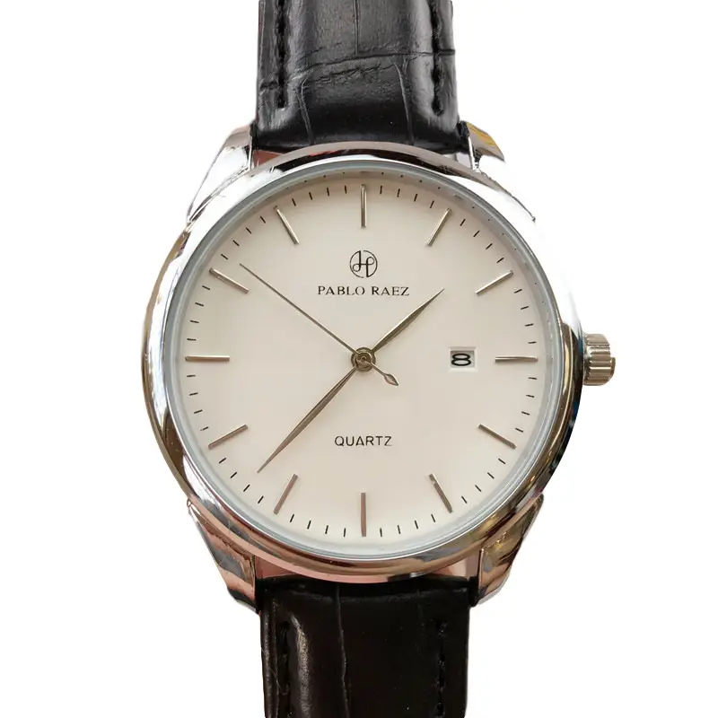 Men's Brown Leather Belt Watch Quartz Analog - Image 9