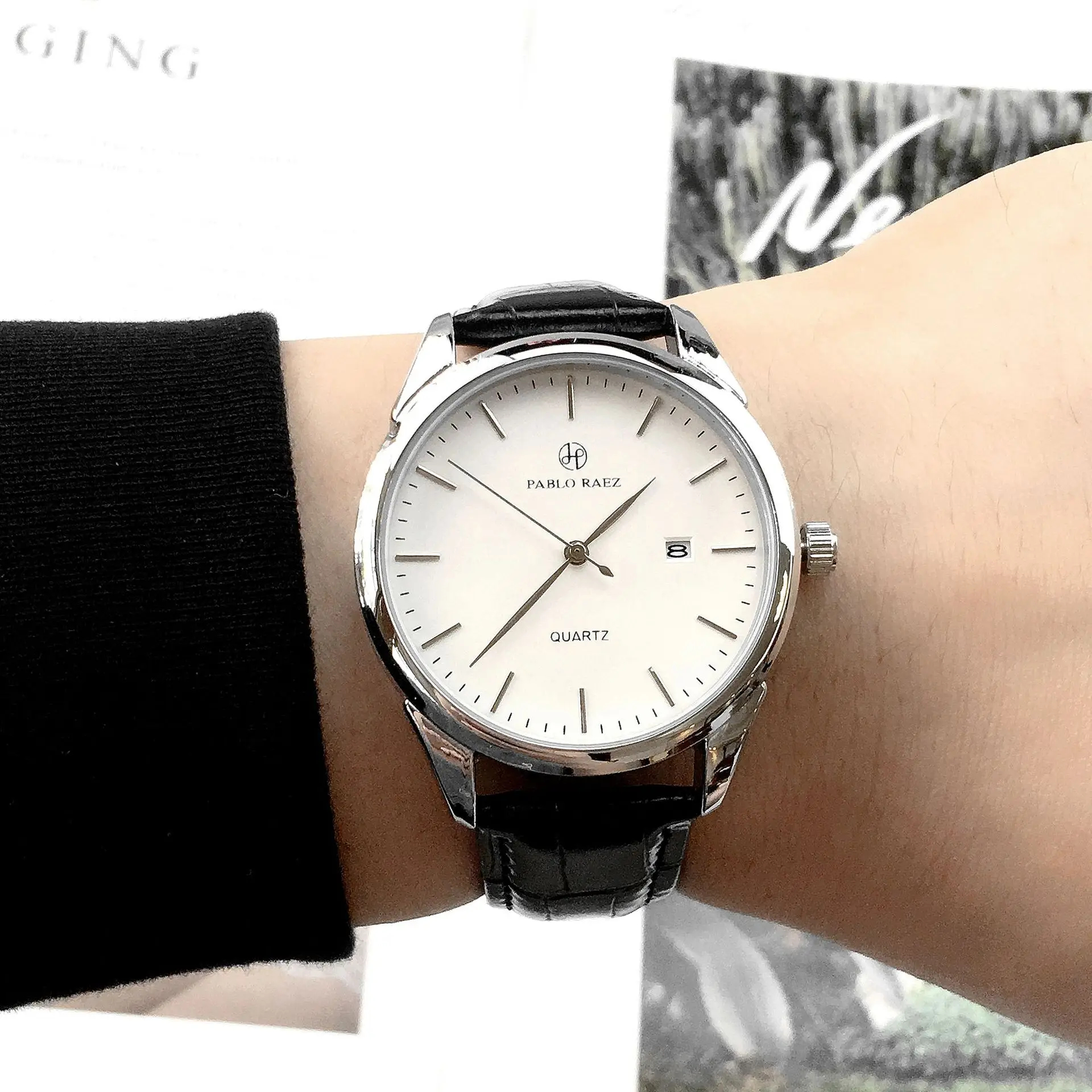 Men's Brown Leather Belt Watch Quartz Analog — feature 23