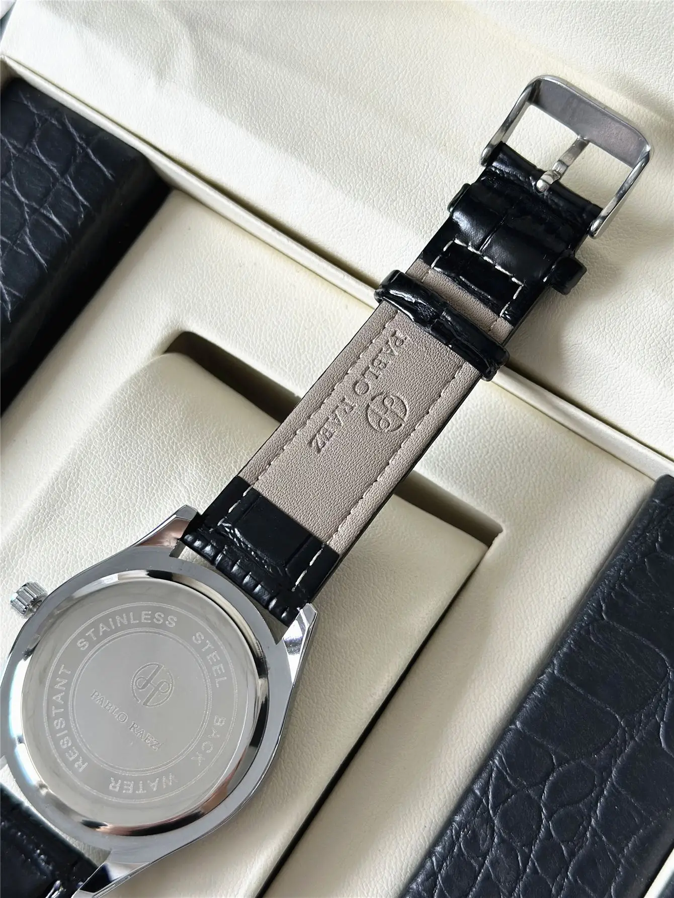 Men's Luxury Watch Black Dial Roman Numeral Stainless Steel — feature 12