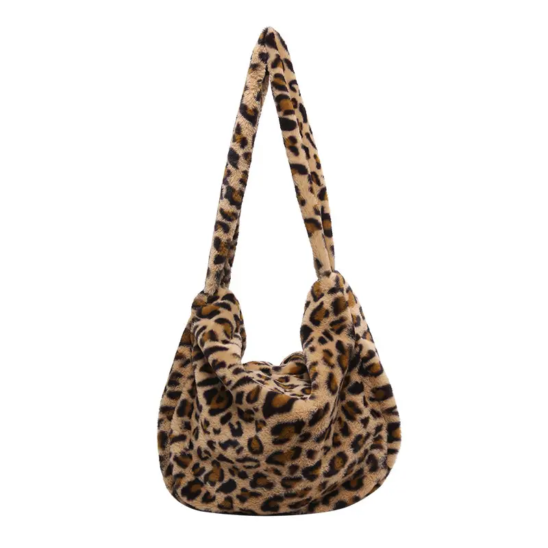 Pink Leopard Print Plush Shoulder Bag - Image 8
