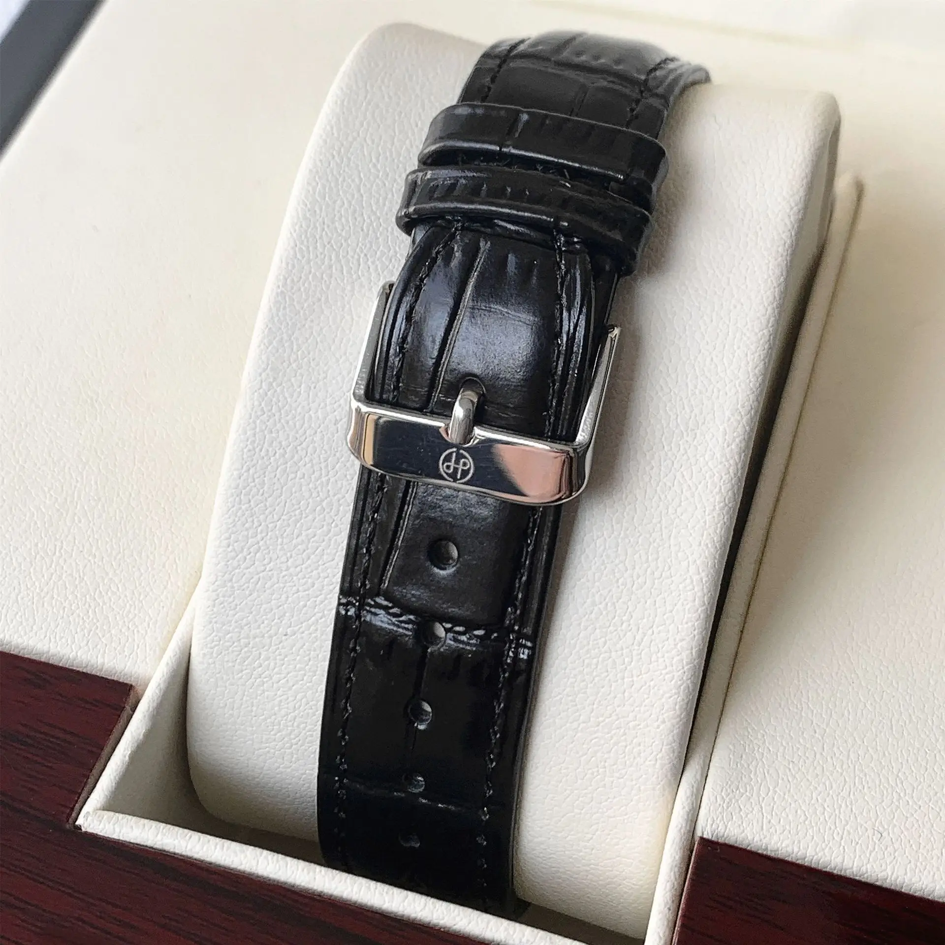 Men's Quartz Watch with Leather Belt, Silver Dial, 10W - Image 11