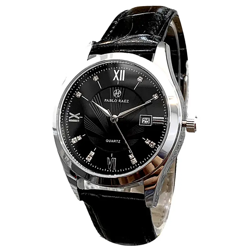 Men's Quartz Watch with Leather Belt, Silver Dial, 10W - Image 14
