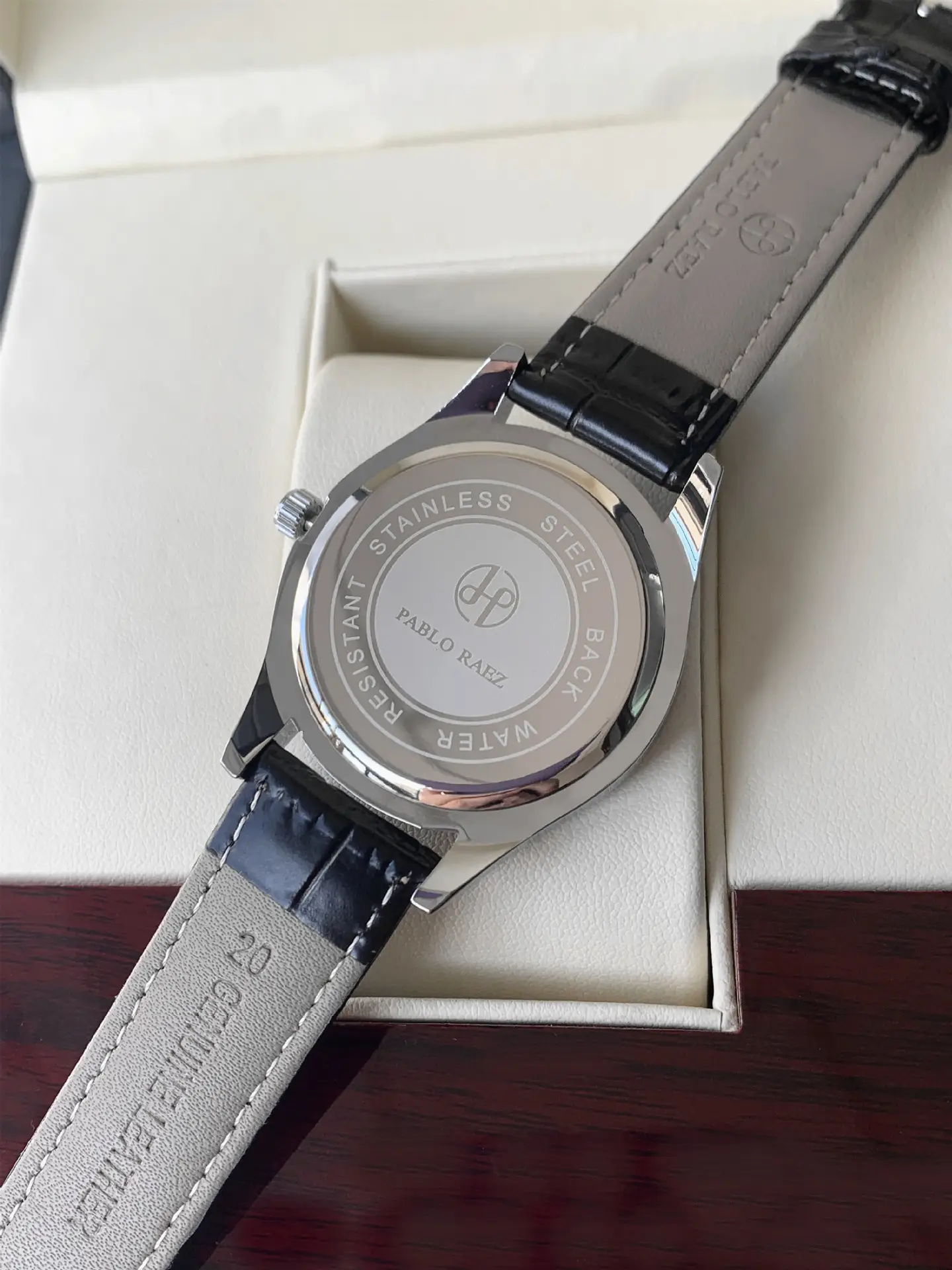 Men's Quartz Watch with Leather Belt, Silver Dial, 10W — feature 13