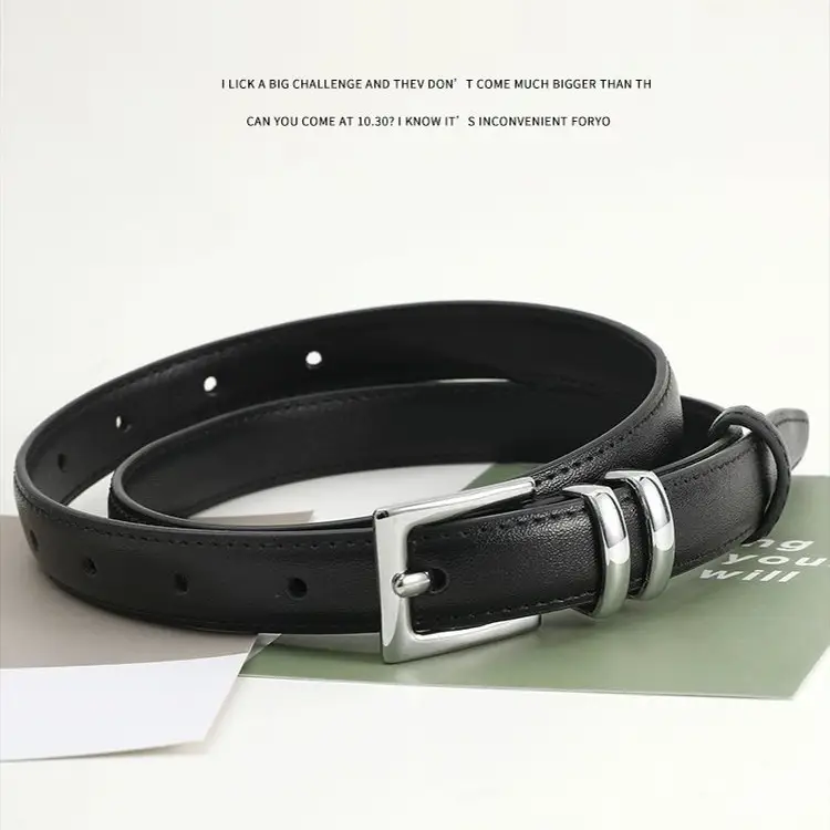 Women Genuine Leather Belt Brown Silver Buckle 2024 - Image 4
