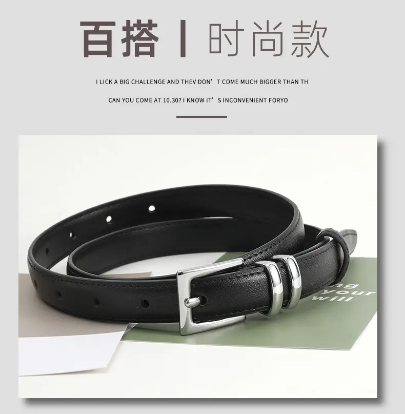 Women Genuine Leather Belt Brown Silver Buckle 2024 — feature 1