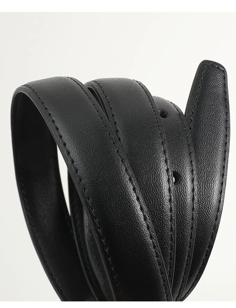 Women Genuine Leather Belt Brown Silver Buckle 2024 — feature 7