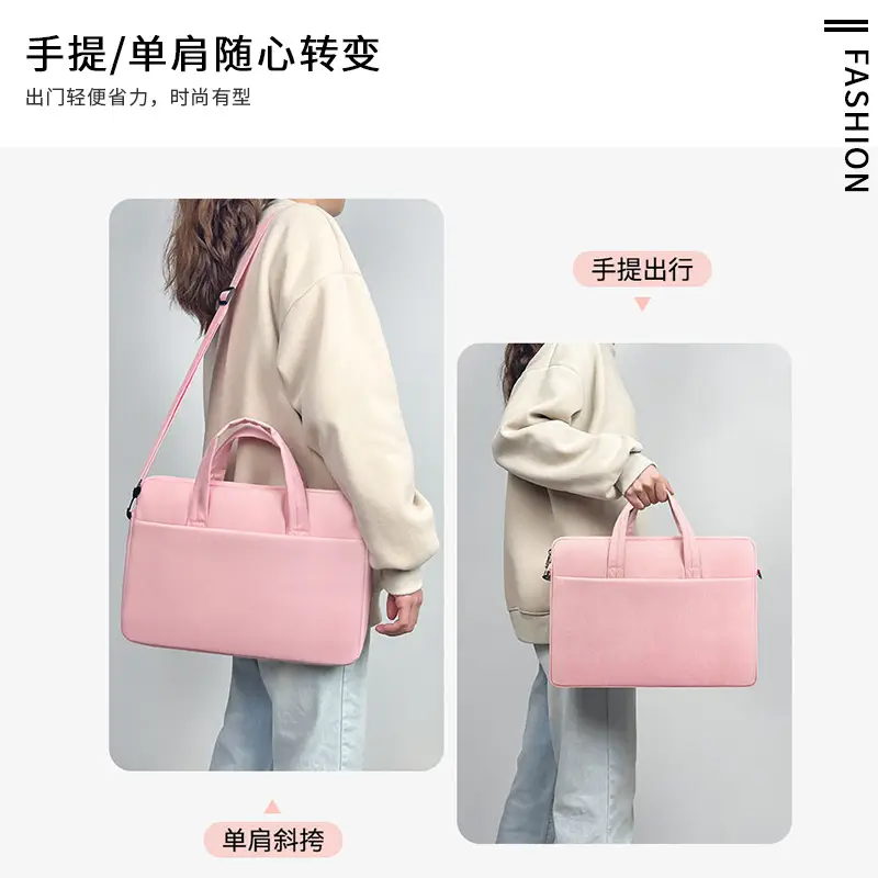 Pink Waterproof Laptop Bag for Women 14" - Image 9