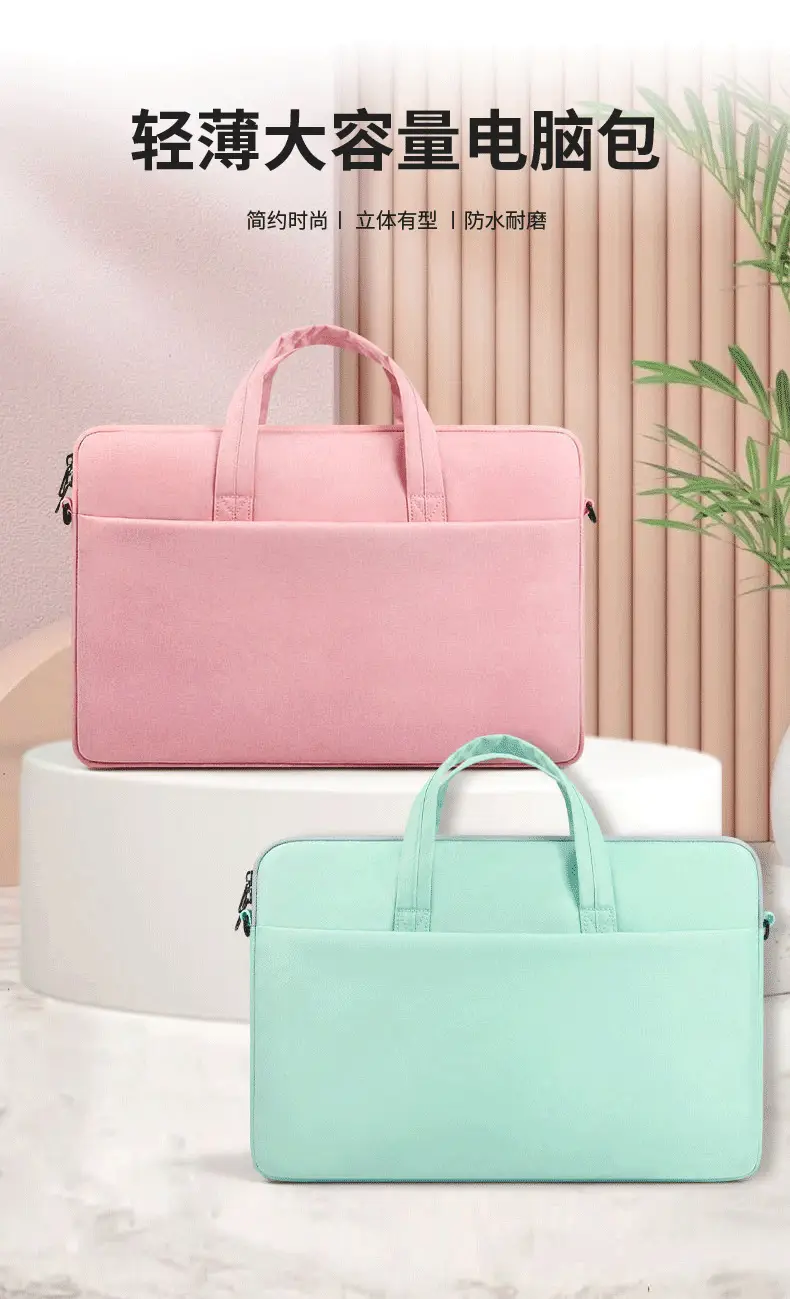 Pink Waterproof Laptop Bag for Women 14" — feature 2