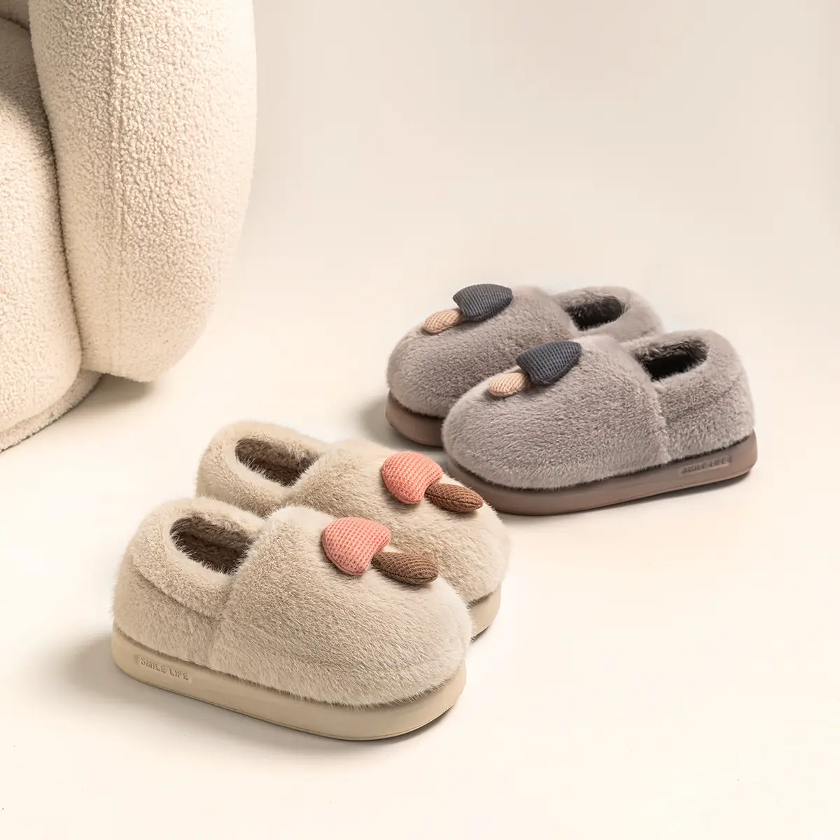Women's Green Cotton Slippers for Winter Warm Indoor Maternity Shoes - Image 5