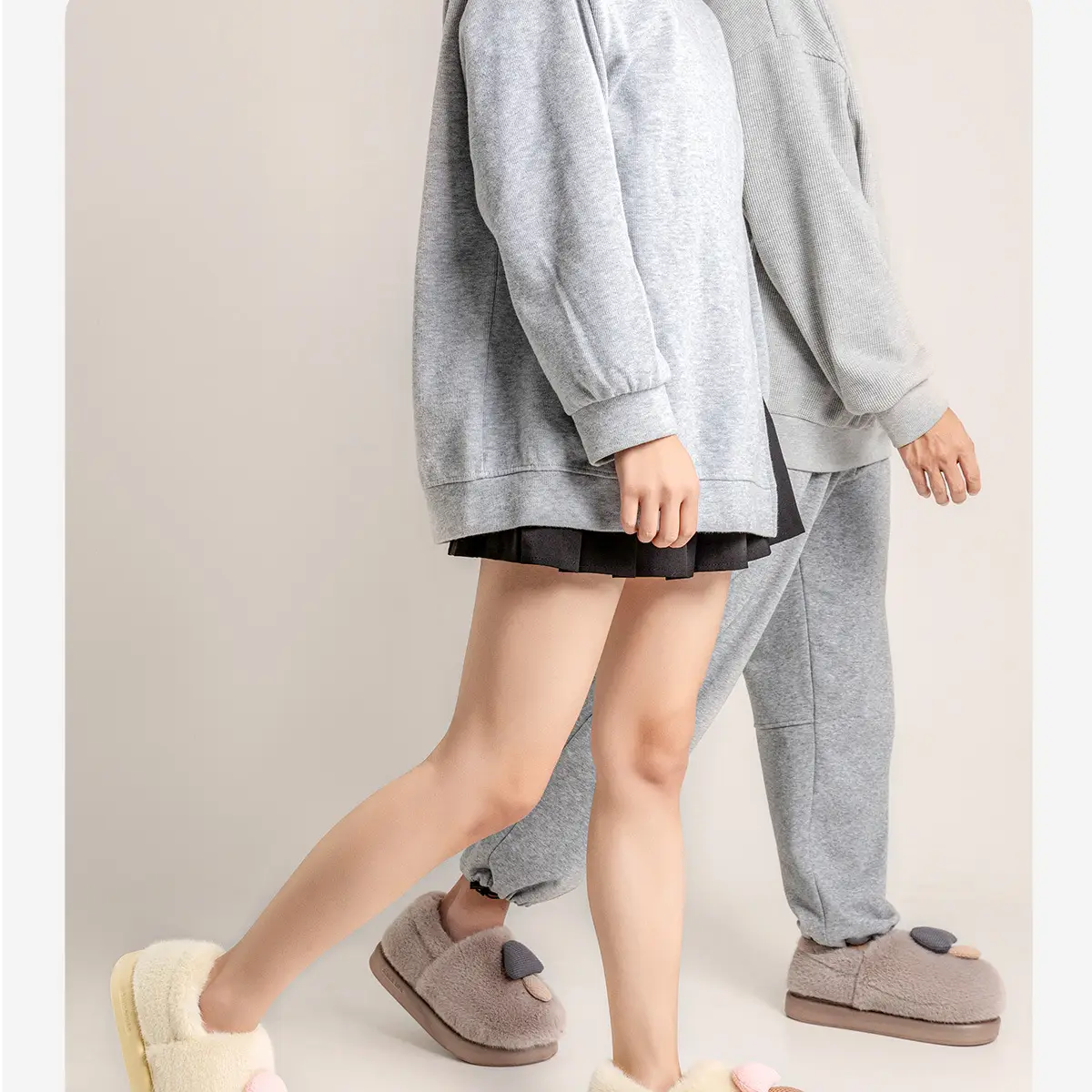Women's Green Cotton Slippers for Winter Warm Indoor Maternity Shoes — feature 17