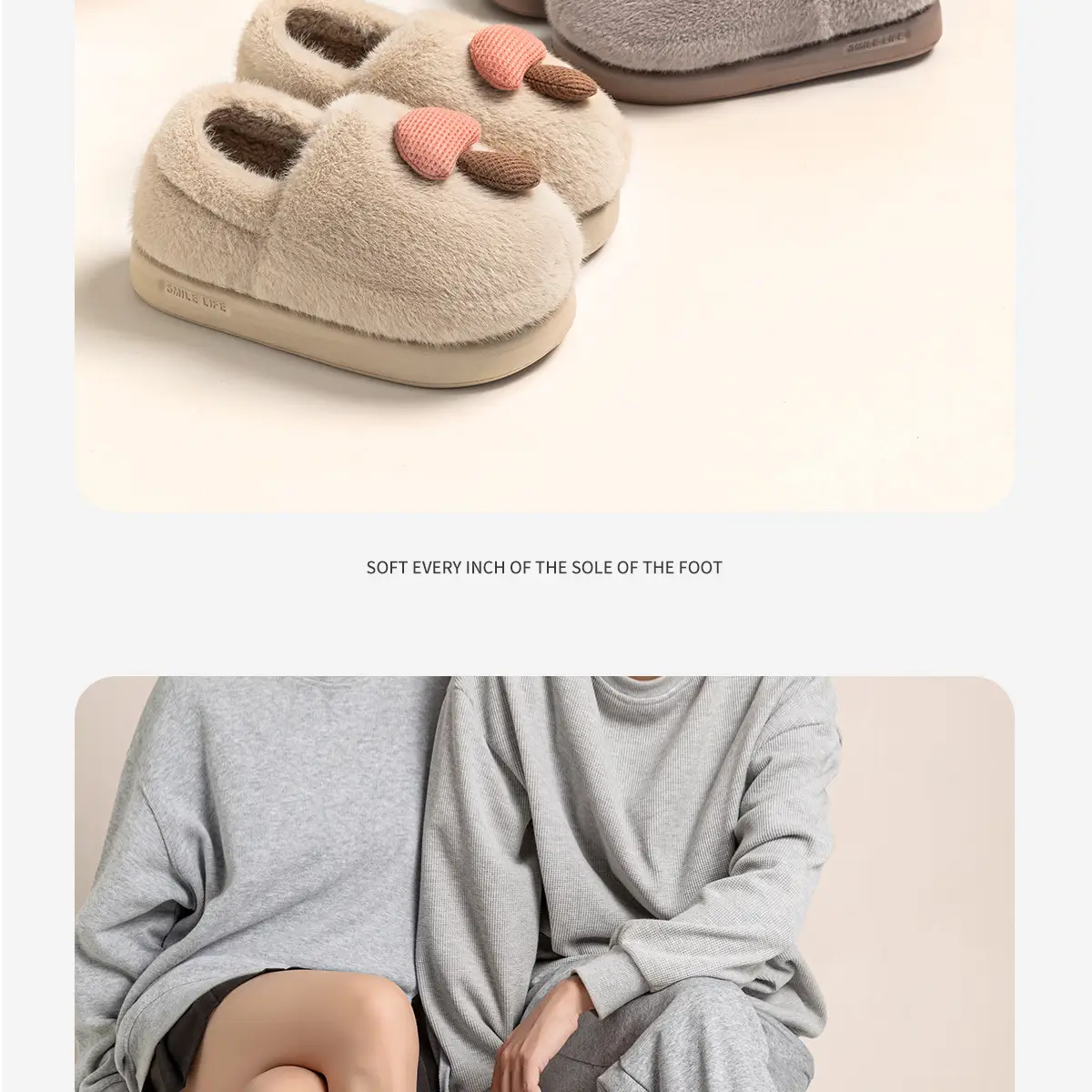 Women's Green Cotton Slippers for Winter Warm Indoor Maternity Shoes — feature 21