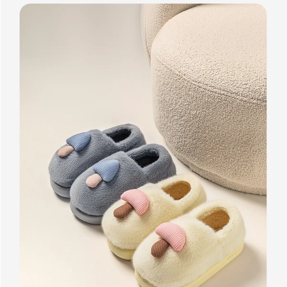 Women's Green Cotton Slippers for Winter Warm Indoor Maternity Shoes — feature 23
