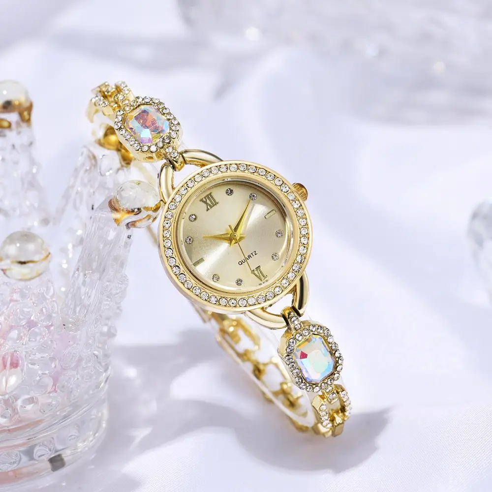 Romance Rose Gold Diamond Watch Bracelet for Women - Image 8