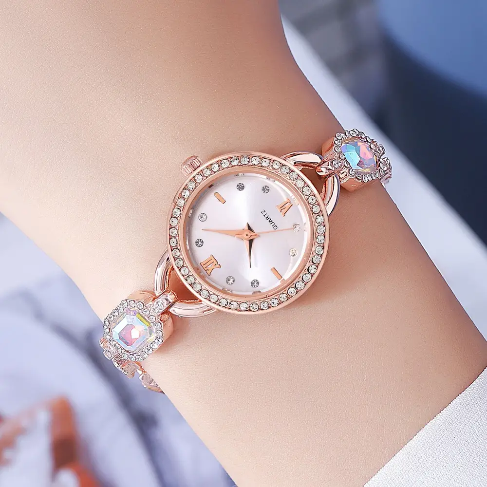 Romance Rose Gold Diamond Watch Bracelet for Women — feature 2