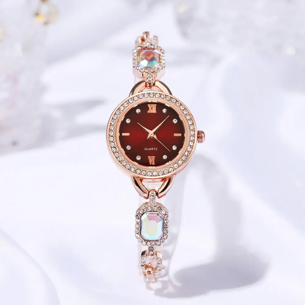 Romance Rose Gold Diamond Watch Bracelet for Women - Image 2