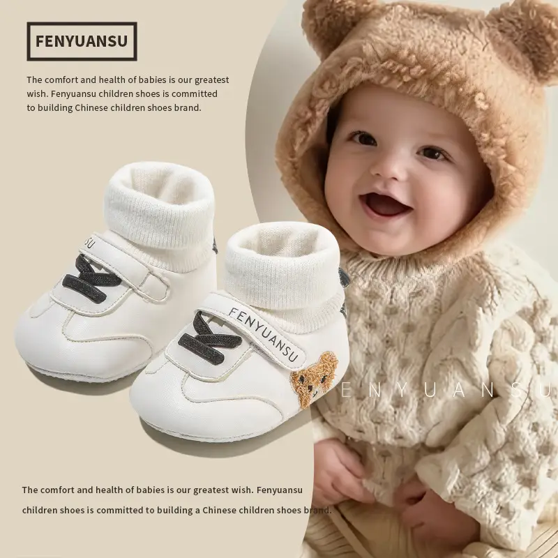 Winter Baby Cotton Shoes Newborn 0-6 Months Baby Shoes Warm Shoes Autumn and Winter Socks Shoes Thickened Children fleece-lined Shoes 1 - Image 3