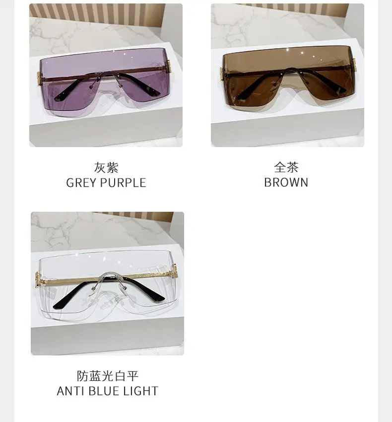 Women's Frameless UV Protection Sunglasses Slimming Design — feature 12