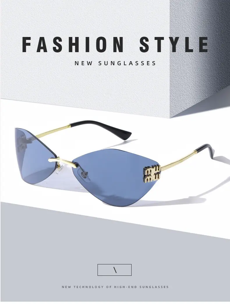 Women's Frameless UV Protection Sunglasses Slimming Design — feature 18
