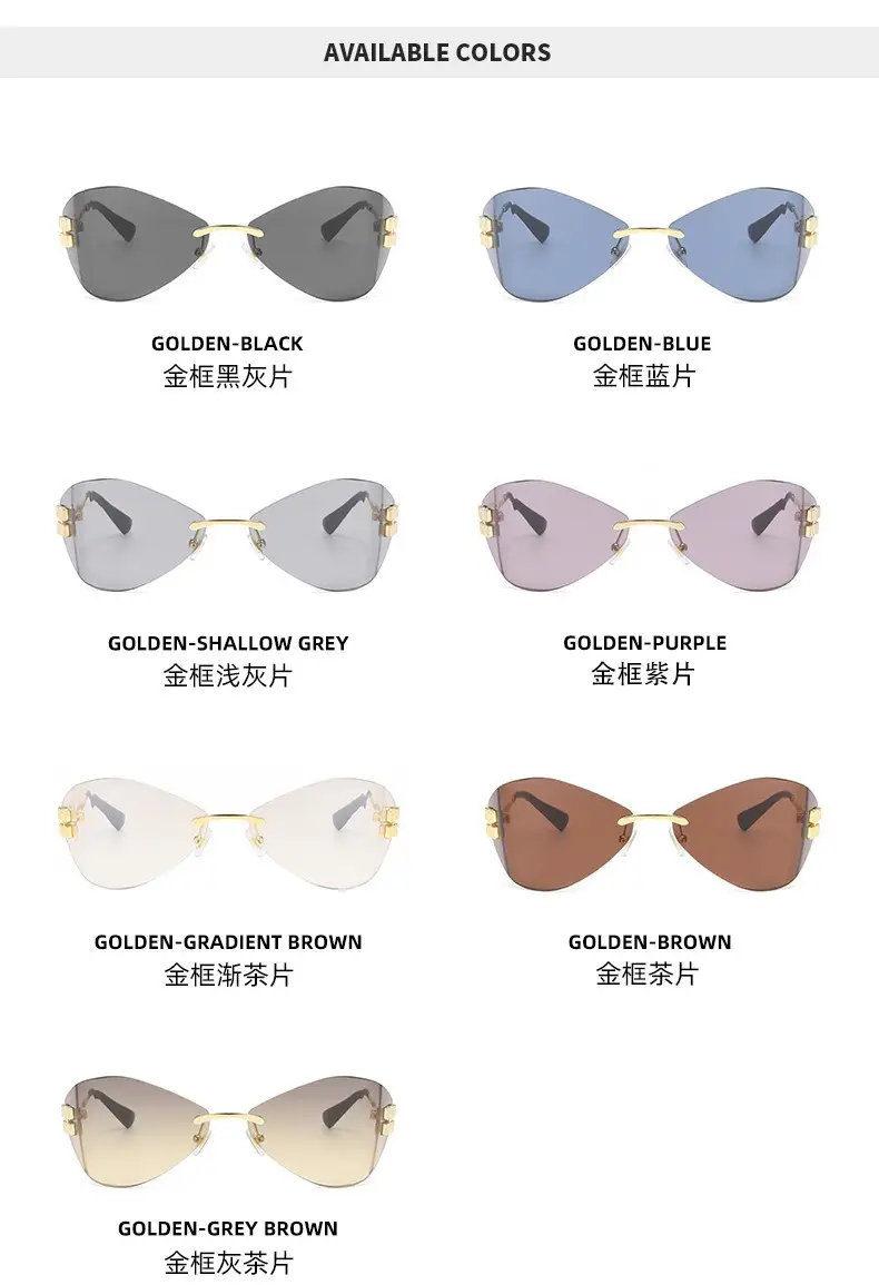 Women's Frameless UV Protection Sunglasses Slimming Design — feature 20