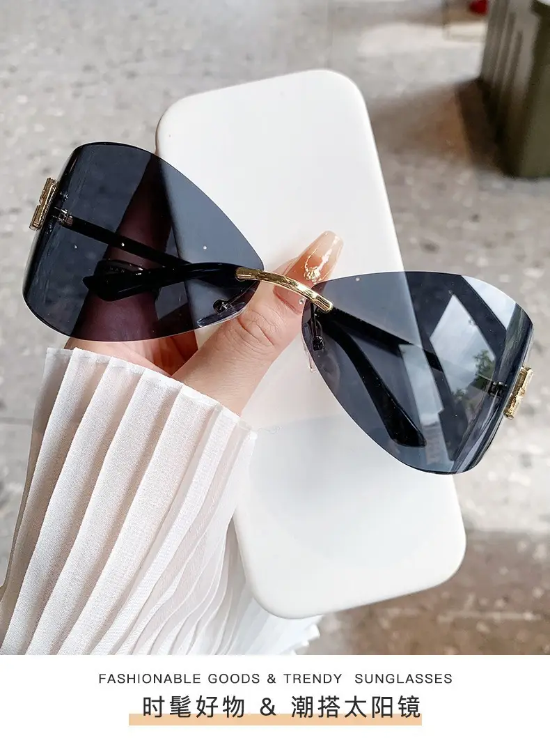 Women's Frameless UV Protection Sunglasses Slimming Design — feature 24
