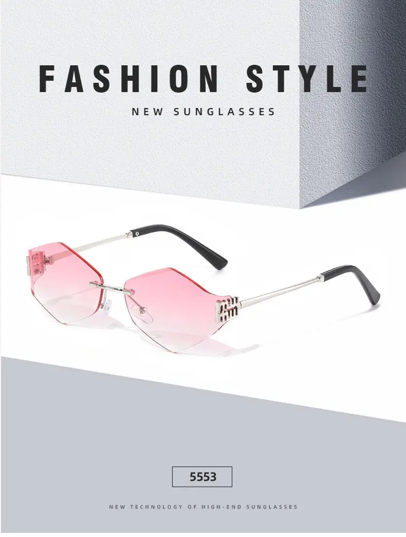 Women's Frameless UV Protection Sunglasses Slimming Design — feature 27