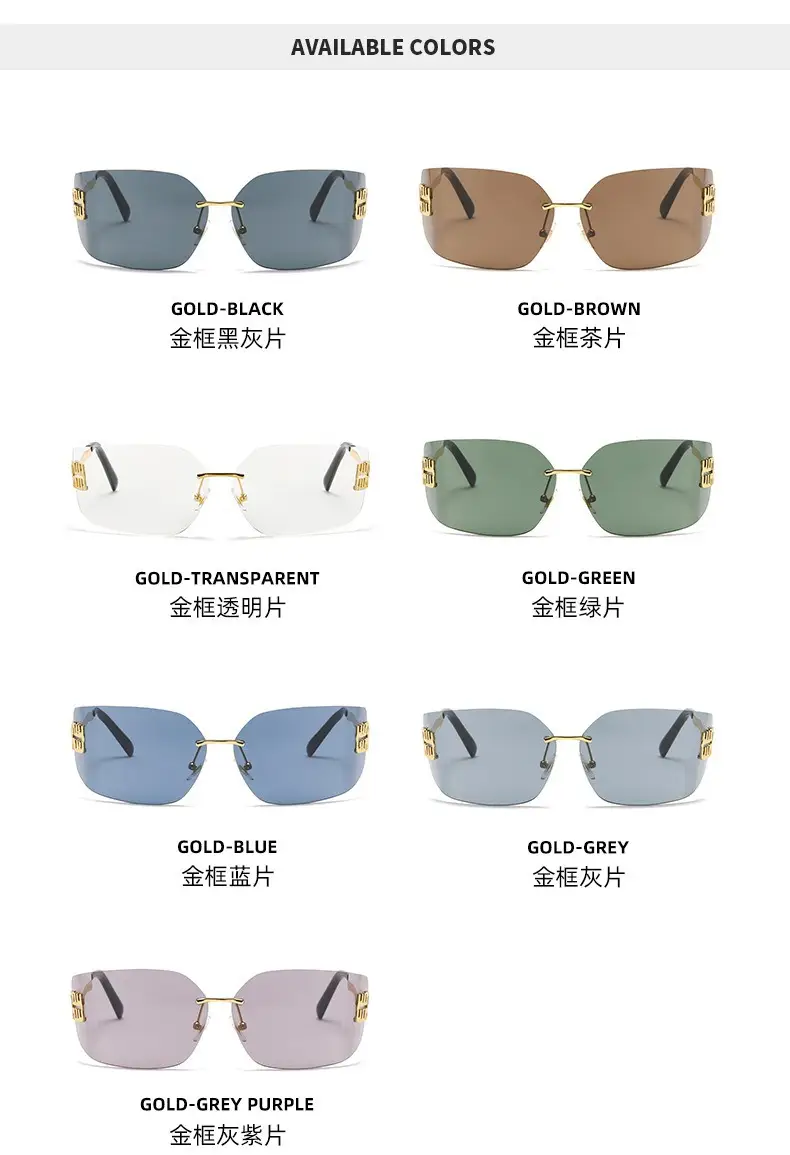 Women's Frameless UV Protection Sunglasses Slimming Design — feature 7