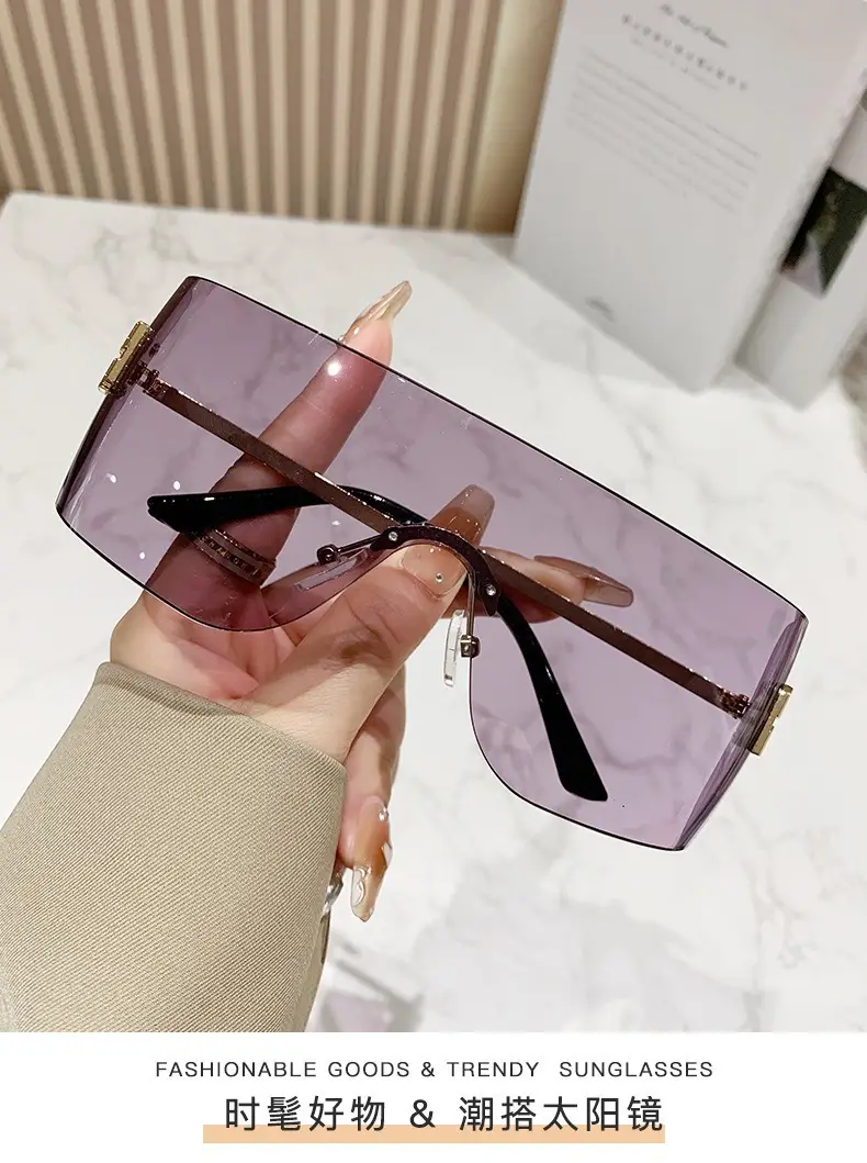 Women's Frameless UV Protection Sunglasses Slimming Design — feature 8