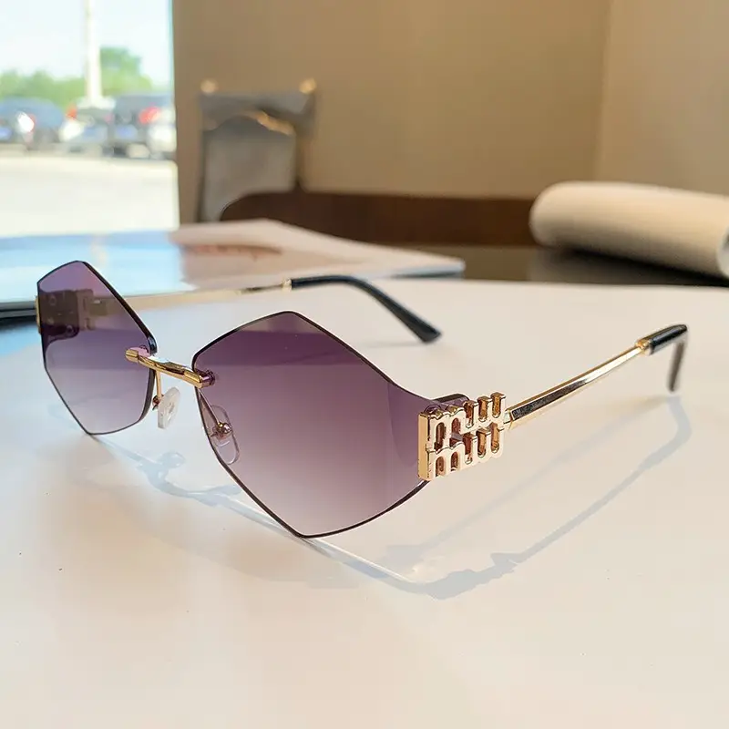 Women's Frameless UV Protection Sunglasses Slimming Design - Image 16