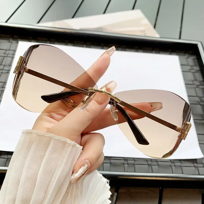 Women's Frameless UV Protection Sunglasses Slimming Design - Image 34