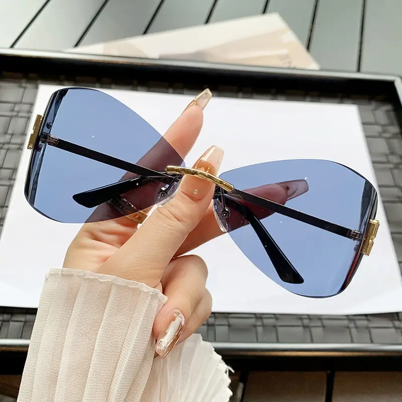 Women's Frameless UV Protection Sunglasses Slimming Design - Image 35