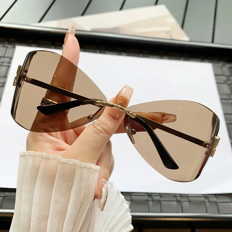 Women's Frameless UV Protection Sunglasses Slimming Design - Image 36