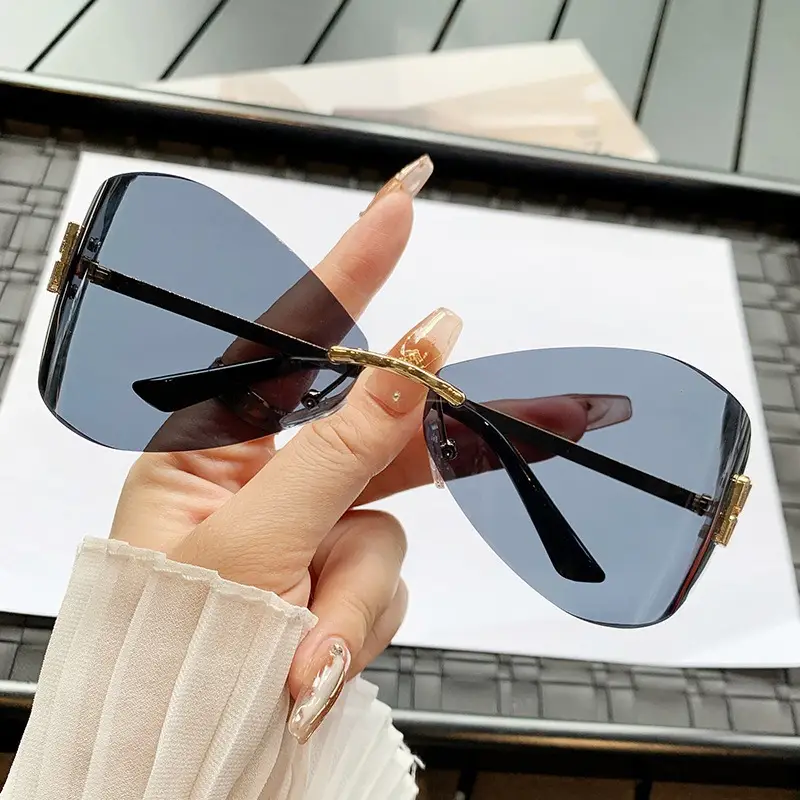 Women's Frameless UV Protection Sunglasses Slimming Design - Image 38