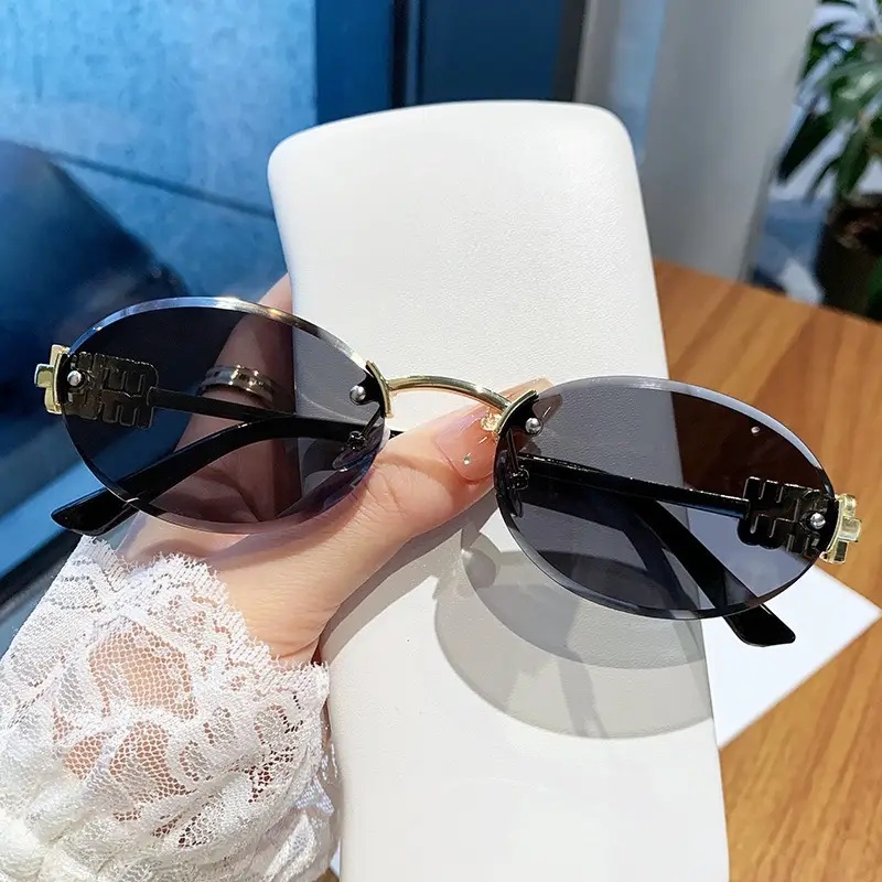 Women's Frameless UV Protection Sunglasses Slimming Design - Image 46