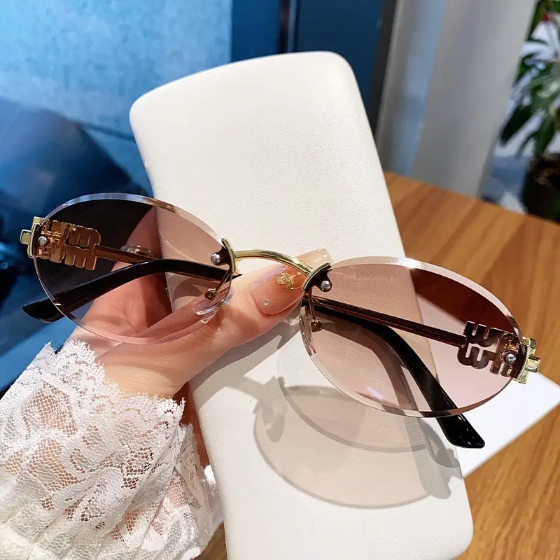 Women's Frameless UV Protection Sunglasses Slimming Design - Image 47