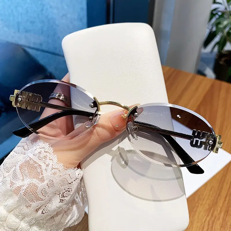 Women's Frameless UV Protection Sunglasses Slimming Design - Image 48