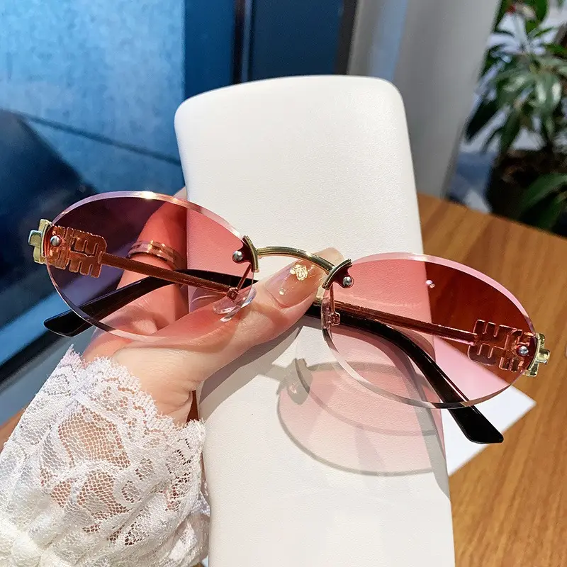 Women's Frameless UV Protection Sunglasses Slimming Design - Image 49