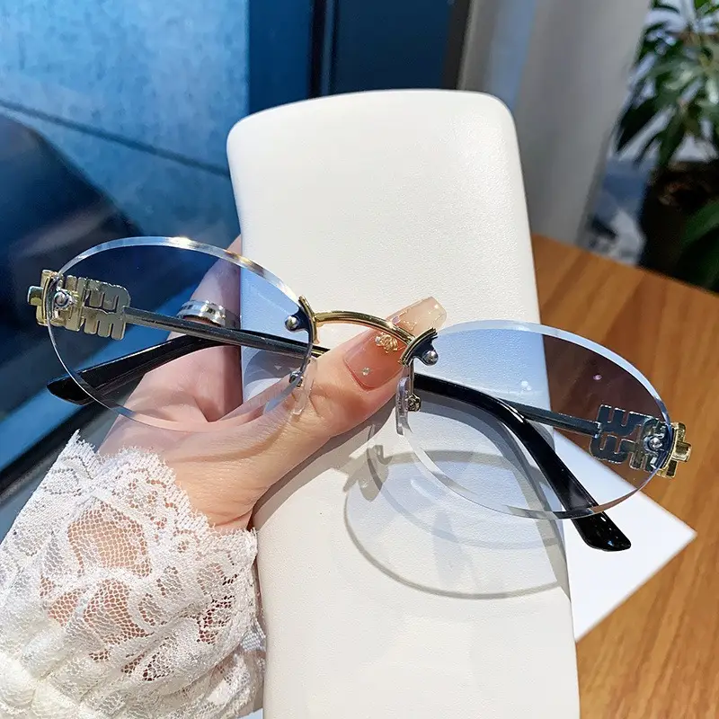 Women's Frameless UV Protection Sunglasses Slimming Design - Image 50